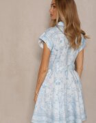 elsa.m by may Rochie tip cămașă Albastră din Viscoză cu Curea cu Cataramă Nitalana