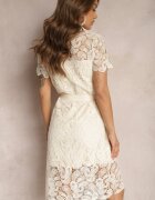 elsa.m by may Rochie tip cămașă Bej cu Dantelă Legată în Talie Daphnora