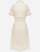 elsa.m by may Rochie tip cămașă Bej deschis dantelată cu Mânecă scurtă și Cordon tip șnur Noralia