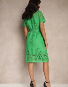 elsa.m by may Rochie tip cămașă midi Verde cu ajur Tatrasi