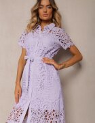 elsa.m by may Rochie tip cămașă Midi Violetă cu broderie ajurată Tatrasi