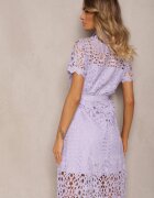 elsa.m by may Rochie tip cămașă Midi Violetă cu broderie ajurată Tatrasi