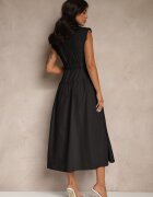 elsa.m by may Rochie tip cămașă Neagră cu Curea Decorativă Deviolin
