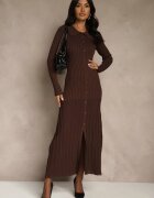 elsa.m by may Rochie tip pulover Maro din Viscoză Decorată cu Guler și Nasturi Deliavella