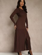 elsa.m by may Rochie tip pulover Maro din Viscoză Decorată cu Guler și Nasturi Deliavella