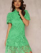 elsa.m by may Rochie Verde cu broderie de dantelă Paisley și mâneci bufante Briena