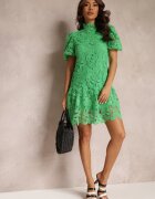elsa.m by may Rochie Verde cu broderie de dantelă Paisley și mâneci bufante Briena