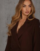 elsa.m by may Sacou Maro cu două rânduri de nasturi Croi oversize Clasora
