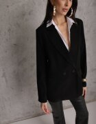 elsa.m by may Sacou Negru dublu-piept cu croială oversize Clasora