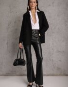 elsa.m by may Sacou Negru dublu-piept cu croială oversize Clasora