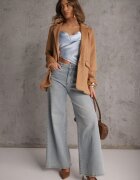 elsa.m by may Sacou Supradimensionat Boxy Bej din Imitație de Piele Întoarsă Alenella