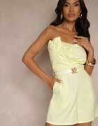 elsa.m by may Salopetă Galbenă Bandeau cu Cordon cu Cataramă Decorată cu Pliuri Silianea