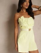 elsa.m by may Salopetă Galbenă Bandeau cu Cordon cu Cataramă Decorată cu Pliuri Silianea