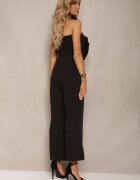 elsa.m by may Salopetă Neagră cu Floare Mare Cusută fără Mâneci Usemia