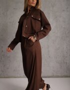 elsa.m by may Set casual Pantaloni harem și geacă bomber cu guler tip tunică și capse Finkastra Maro