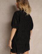 elsa.m by may Set Dantelat Negru cu Pantaloni scurți și Bluză din Viscoză și Bumbac Haloniela