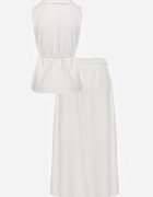 elsa.m by may Set elegant de costum Vestă cu curea și fustă trapez Sopha Alb
