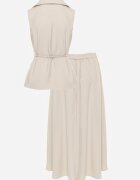 elsa.m by may Set elegant de costum Vestă cu curea și fustă trapez Sopha Bej deschis
