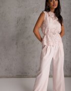 elsa.m by may Set elegant de vară din viscoză bluză din dantelă și pantaloni Amatice Roz