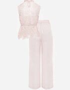 elsa.m by may Set elegant de vară din viscoză bluză din dantelă și pantaloni Amatice Roz