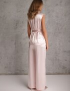 elsa.m by may Set elegant din material satinat bluză în stil kimono și pantaloni largi Adraxera Roz