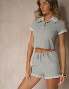 elsa.m by may Set Gri din Bumbac Bluză Polo și Pantaloni scurți Tilentia