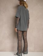 elsa.m by may Set Gri din Bumbac Pantaloni din Dantelă și Bluză cu Mâneci din Dantelă Galaniera
