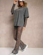 elsa.m by may Set Gri din Bumbac Pantaloni din Dantelă și Bluză cu Mâneci din Dantelă Galaniera