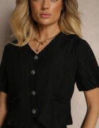 elsa.m by may Set Negru din Viscoză Cămașă și Fustă cu Croială Cloș Nanorela