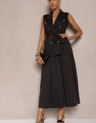 elsa.m by may Set Negru Fustă Evazată și Vestă Deschisă Divirisa