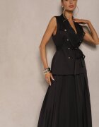 elsa.m by may Set Negru Fustă Evazată și Vestă Deschisă Divirisa