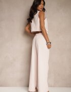 elsa.m by may Set Roz cu Zirconii Vestă Scurtă și Pantaloni Eleganți Diviriel