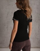 elsa.m by may T-shirt Negru din Bumbac Decorat cu Zirconii Kallochis