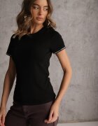 elsa.m by may T-shirt Negru din Bumbac Decorat cu Zirconii Kallochis