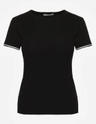 elsa.m by may T-shirt Negru din Bumbac Decorat cu Zirconii Kallochis