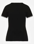 elsa.m by may T-shirt Negru din Bumbac Decorat cu Zirconii Kallochis
