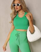 elsa.m by may Tank Top Verde din Material Reiat cu Cupe Detașabile Faviana
