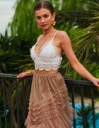 elsa.m by may Top Alb de Dantelă Plusia