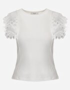 elsa.m by may Top Alb din Bumbac cu Dantelă Decorativă Adexis