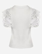 elsa.m by may Top Alb din Bumbac cu Dantelă Decorativă Adexis