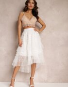 elsa.m by may Top Bej de dantelă Plusia