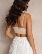 elsa.m by may Top Bej de dantelă Plusia