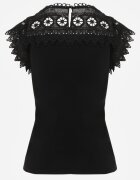 elsa.m by may Top Negru Din bumbac cu Inserții din dantelă Lirumina