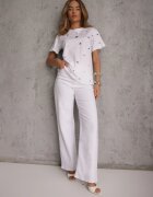 elsa.m by may Tricou Alb cu Zirconii în Diverse Culori Varcia