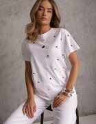 elsa.m by may Tricou Alb cu Zirconii în Diverse Culori Varcia