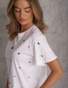 elsa.m by may Tricou Alb cu Zirconii în Diverse Culori Varcia