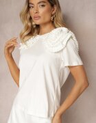 elsa.m by may Tricou Alb din Bumbac Finisat cu Elemente Decorative Kililena