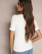 elsa.m by may Tricou Alb Din bumbac Reiat Cu nasturi Florvivi