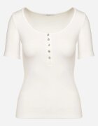 elsa.m by may Tricou Alb Din bumbac Reiat Cu nasturi Florvivi