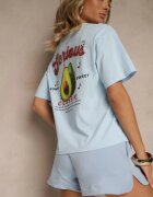 elsa.m by may Tricou Albastru din Bumbac cu Model Avocado Tilannia